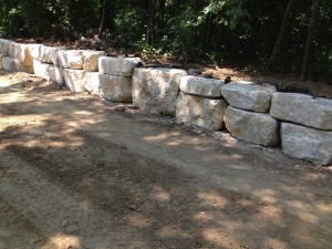Limestone Boulders Driveway